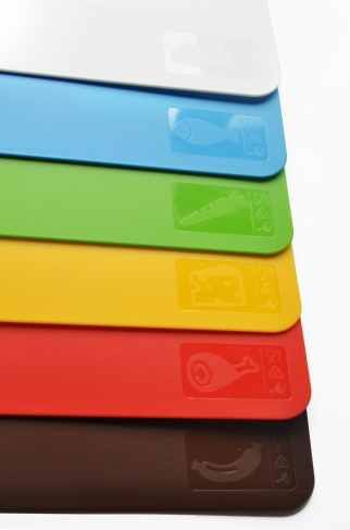 Kuchyňské prkénko SLICE mix barev  - 385 x 240 x 2,4 mm