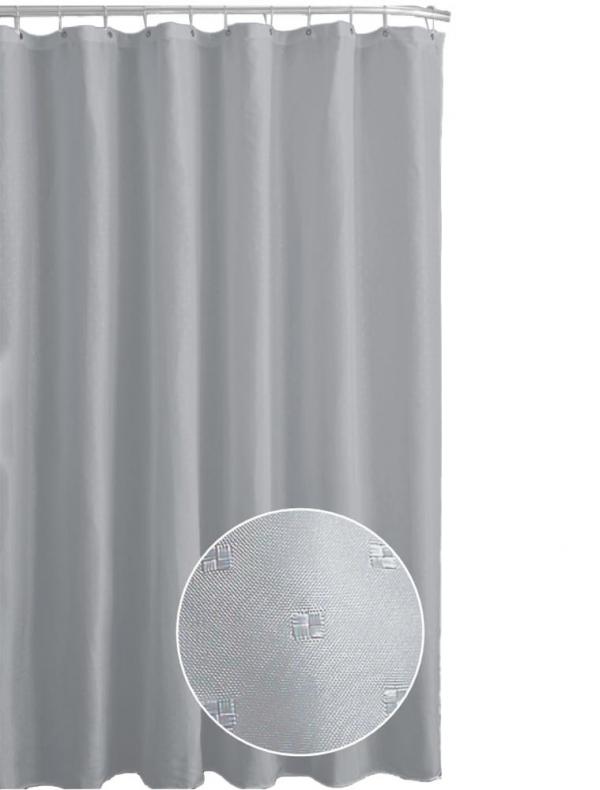 Foto Koupelnový závěs 180x200 cm PES, Jaquard, šedý